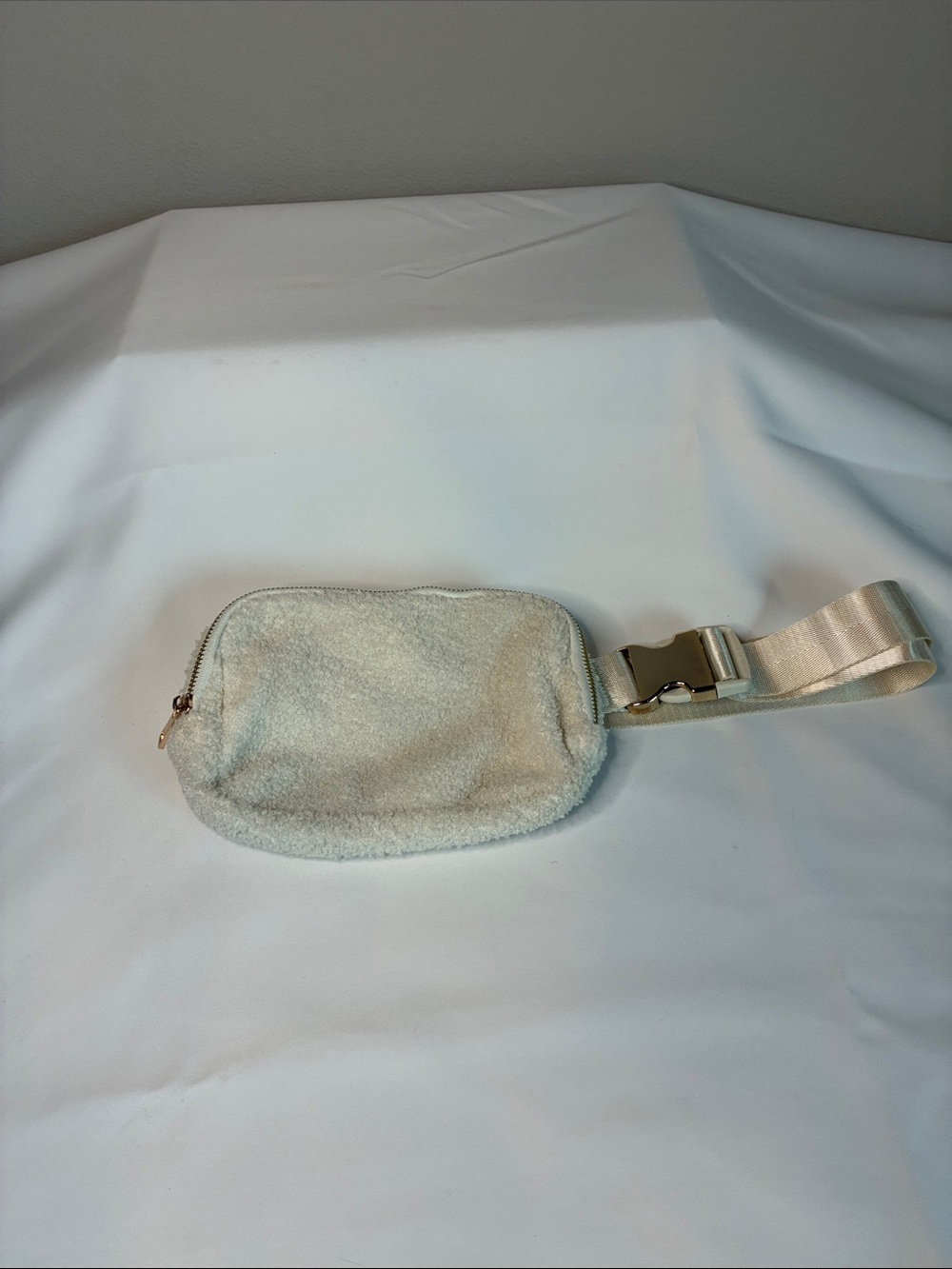 Cream Sherpa Fanny Pack Belt Bag